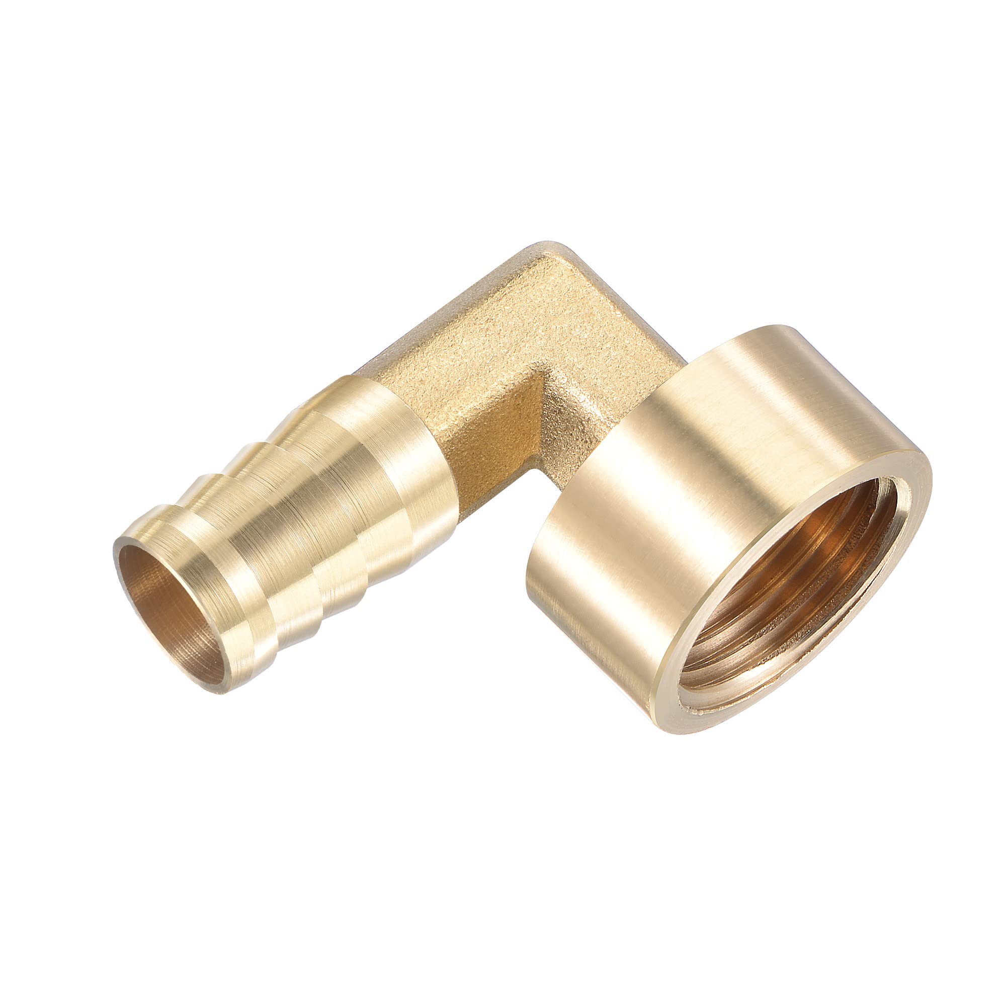 M METERXITY Brass Hose Barb Fittings - 90 Degree Elbow Brass 16mm Barb Connector Apply to Water Fuel (G1/2 Female Pipe)
