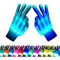 COLEDRE LED Gloves 12 Colors Girls Boys Toys Age 8-12 Years Old Light Up Gloves for Kids Teens and Adults Cool Fun Gifts Toys