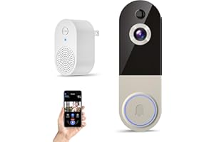 MeshSear Wireless Doorbell Camera with Rechargeable Battery, 1080P Resolution, 2-Way Audio, Night Vision, AI Human Detection, Cloud Storage, 2.4G WiFi