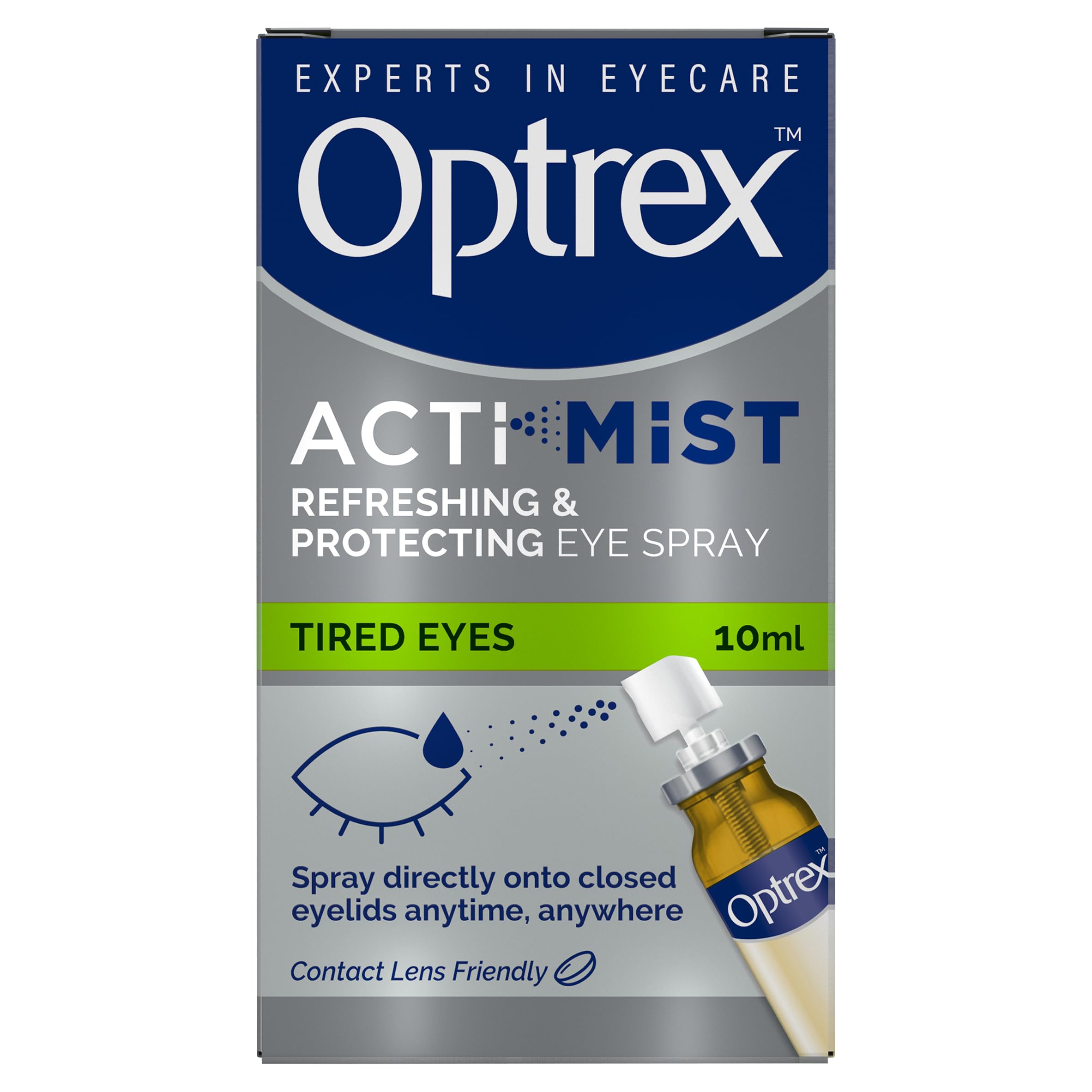 Optrex Actimist 10 ml Eye Spray - Relieves Tired, Strained, Dry Eyes, Reduces Moisture Loss, Provides Fast Cooling And Long-Lasting Relief For Irritations & Inflammations