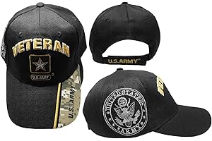 Trade Winds ACU Official Licensed US Army Veteran Black Cap American Flag hat Military, 7 3/4
