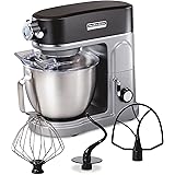 Hamilton Beach Professional All-Metal Stand Mixer with Specialty Attachment Hub, 5 Quart Bowl, 12 Speeds, Includes Flat Beate