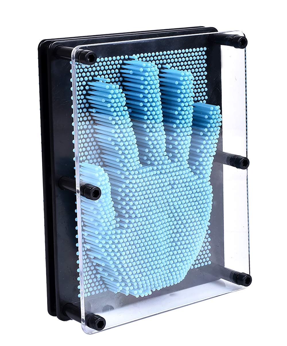 MICKYU Classic Pin Art Board Game 3D Large Size Desk Toy Sculpture for Children Adults 6 x 8 inches,Blue