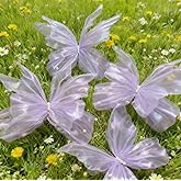 4 PCS Giant Artificial Butterfly Party Decorations 19.6inch 3D Silk Butterfly Hanging Wall Decorations for Baby Shower Decor Girls Women Birthday Party Wedding Homes Supplies (Purple(4PCS))