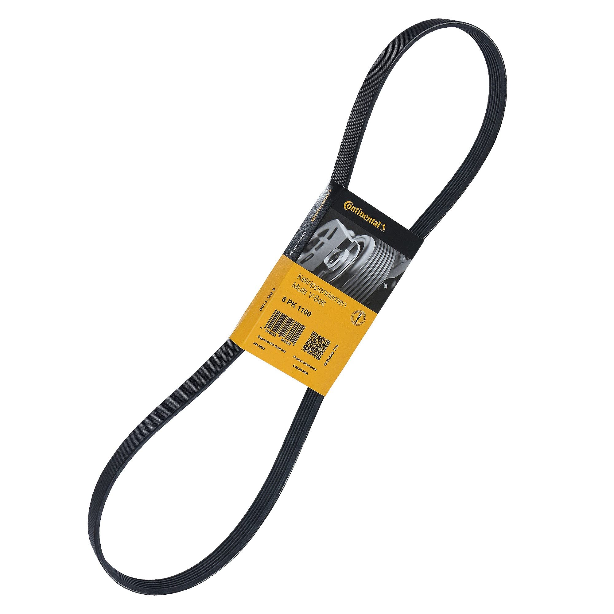 Contitech 6PK1100 V-Ribbed Belt, Black