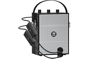 SANMIC 50W Voice Amplifier with 2 Headset Microphones,Microphone with Speaker, Portable Sound System with Microphone,Bluetooth Speaker Megaphone for Teachers, Classroom, Outdoor, Events -S98Plus