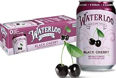 Waterloo Sparkling Water, Black Cherry, 12 Fl Oz Cans (Pack of 12) | Naturally Flavored, Zero Calories and Zero Sugar or Swee