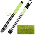 2 Pieces Golf Putting Aid With Pegs - Training String Guide for Alignment and Practice - Indoor Trainer Line, Green