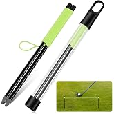 2 Pieces Golf Alignment String Line Putting Aid with Pegs | Training Guide for Putting Practice, Indoor Outdoor Use, Portable Tube with Green Cord, Alignment Tool for Accuracy