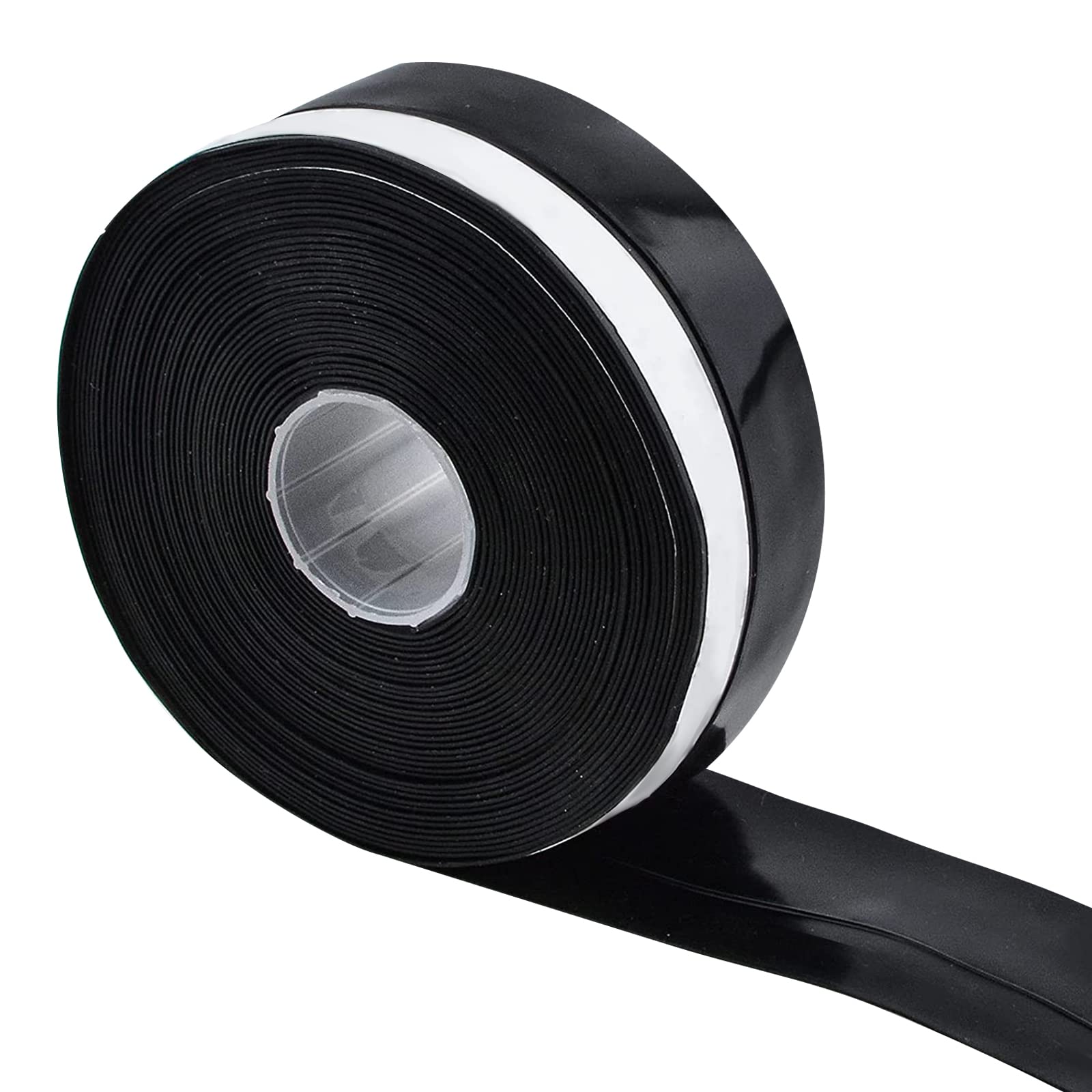 Morobor 1PCS Silicone Seal Strip, 8M Door Strip Bottom for Doors Silicone Sealing Sticker Adhesive for Doors and Windows Gaps of Anti-Collision Silicone (25MM, Black)