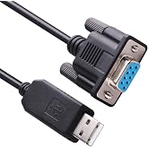 USB to RS-232 DB9 Female 9 Pin Null Modem Rollover Serial Adapter Cable for Windows,Linux MAC OS (Null Modem)