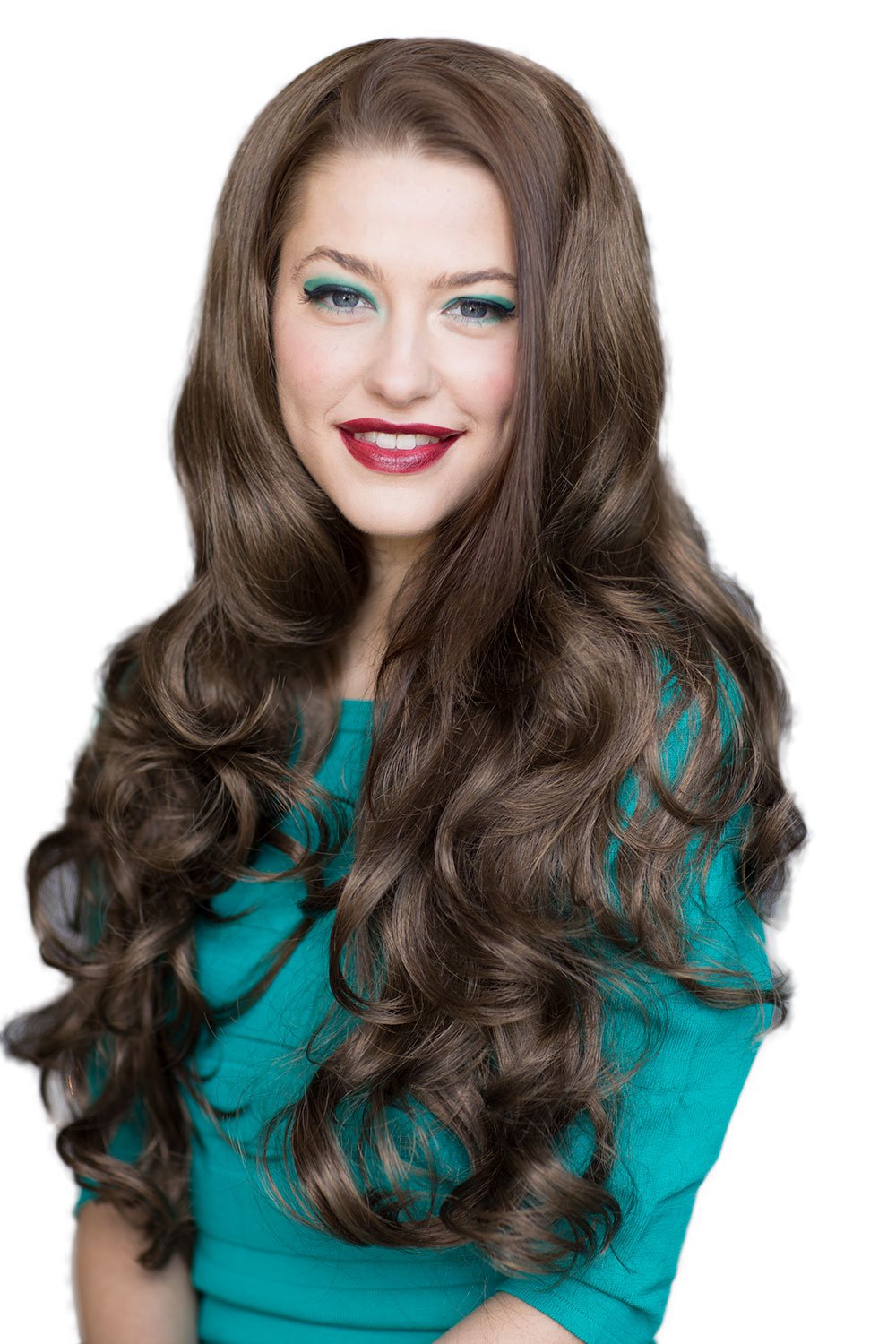 Mid Brown 3 4 Hair Piece Half Wig Big Loose Curls Isla Amazon