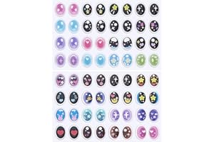 PH PandaHall 32 Pairs 3D Resin Adhesive Eyes, 18x13mm Cute Oval Craft Eye Stickers Decorative Animal Eyes Colorful Cartoon Ey