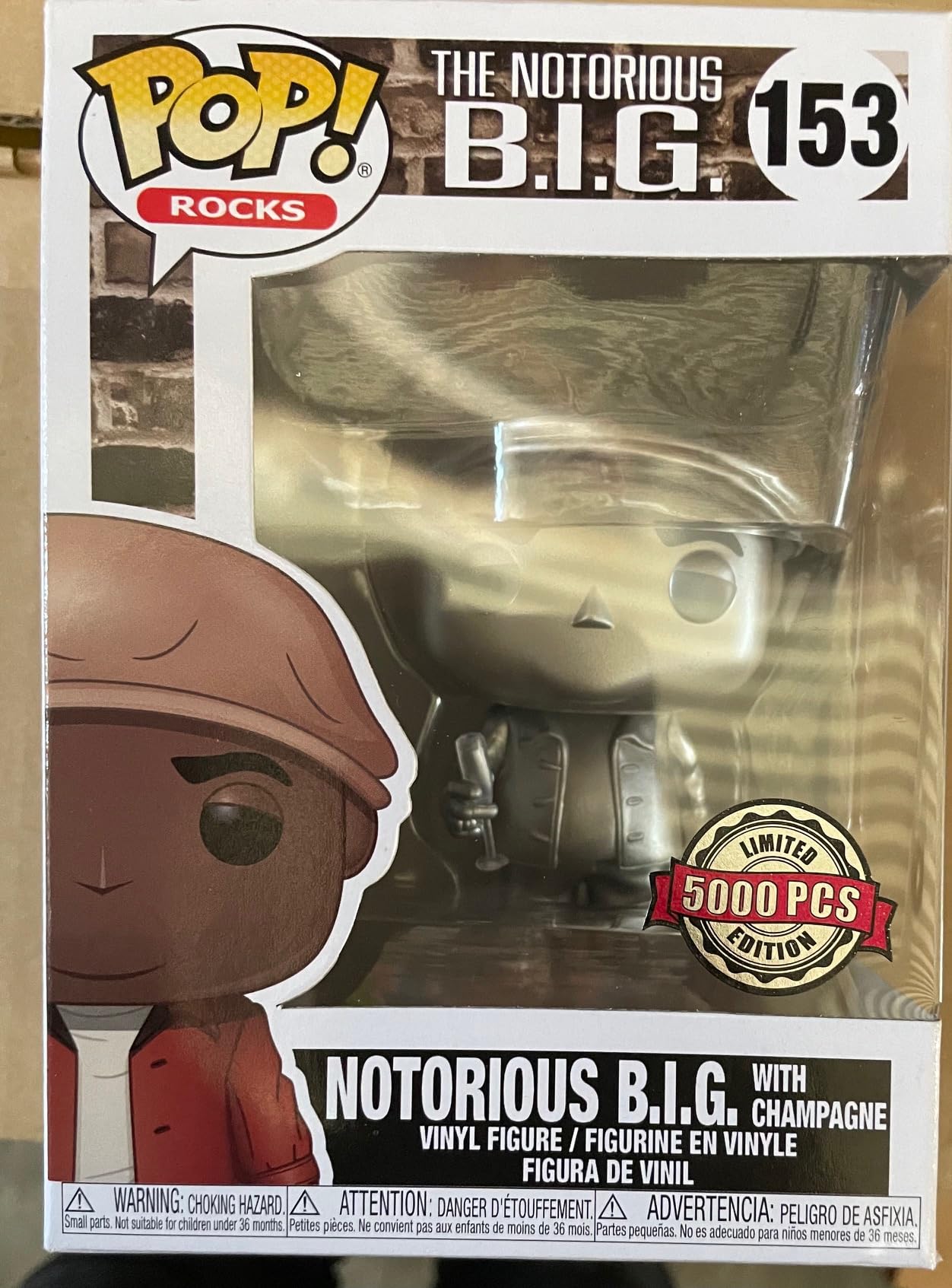 Funko POP! Rocks: Biggie C Champagne - Biggie C Champagne - 1/6 Odds for Rare Chase Variantampagne - Metallic - Collectable Vinyl Figure - Gift Idea - Official Merchandise - Toys for Kids & Adults