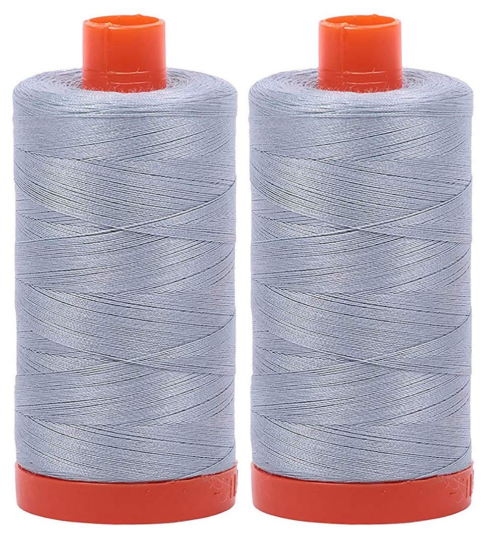 2-Pack - Aurifil 50WT - Arctic Sky (2612) Solid - Mako Cotton Thread - 1422 Yards Each
