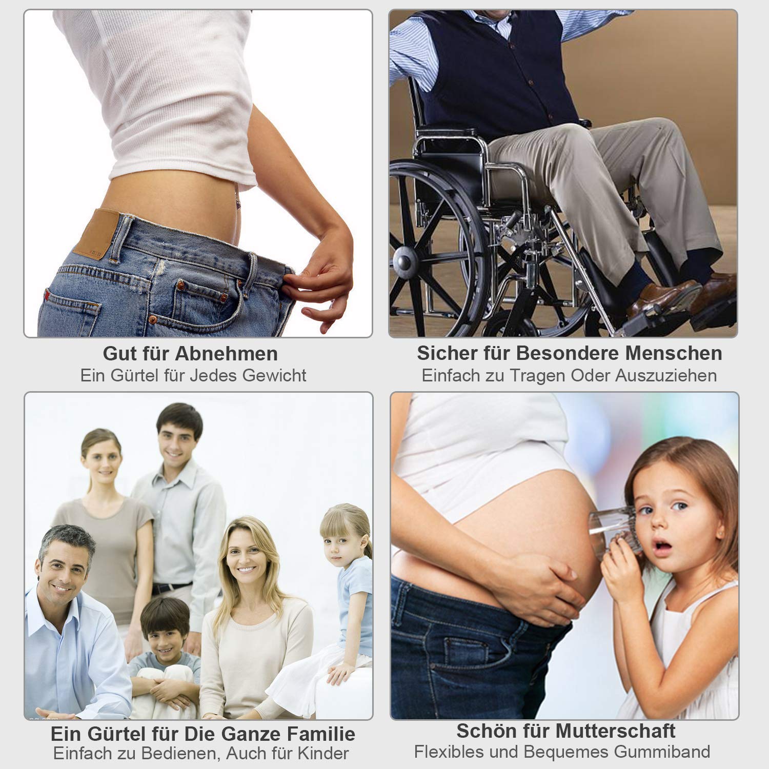 JasGood 2 Pack Schnallenfrei Elastischer Gürtel für Damen oder Herren, Ohne Schnalle Keine Ausbuchtung Unsichtbare Gürtel, Schwarz/Kaffee, Hosengrößen 55cm-90cm