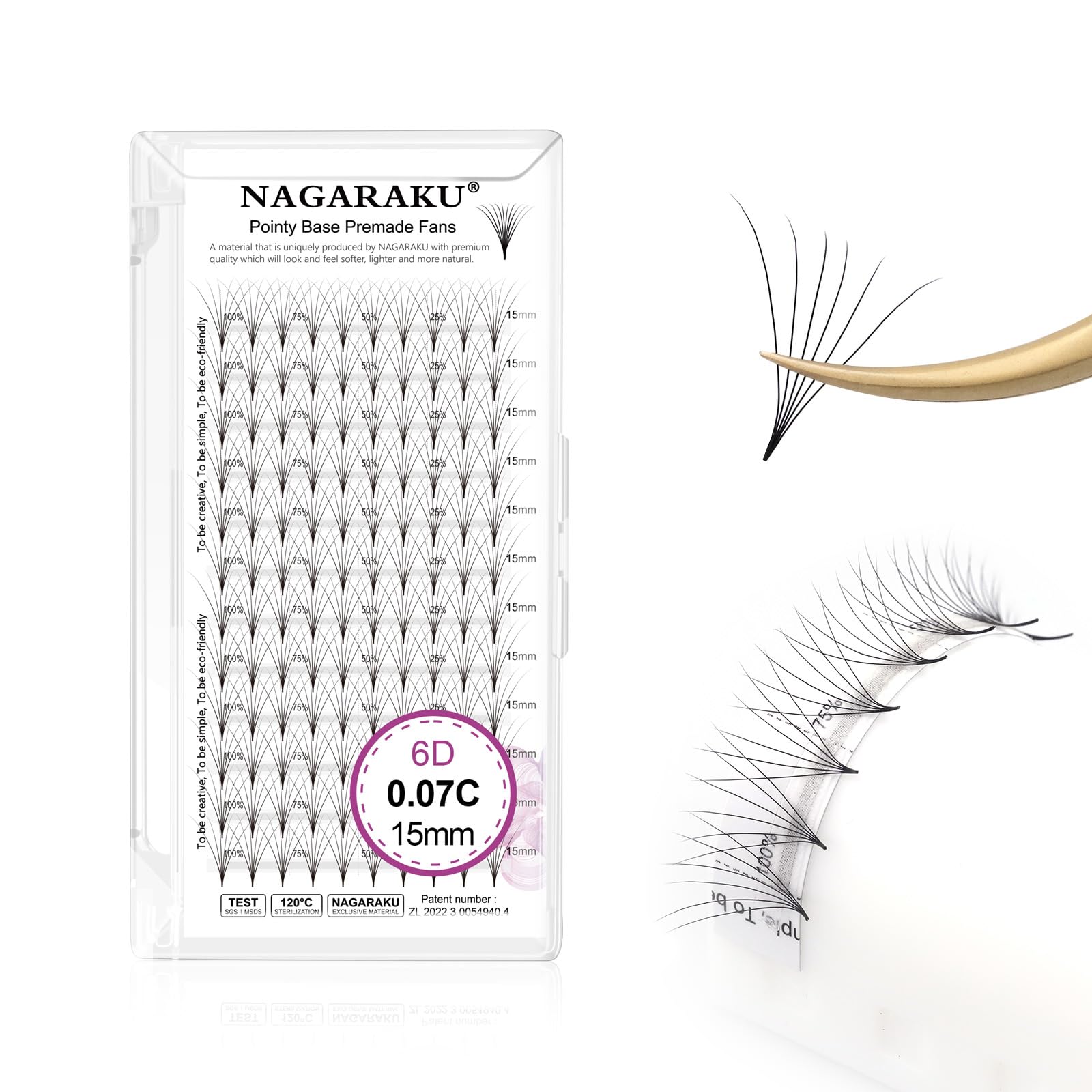 NAGARAKU Premade Fans Eyelash Extensions Premade