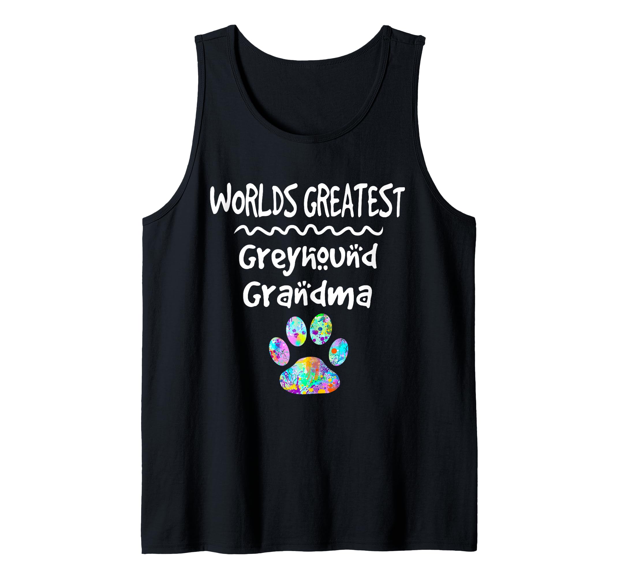 Worlds Greatest Greyhound Grandma Cute Dog Paw Print Pet Tank Top