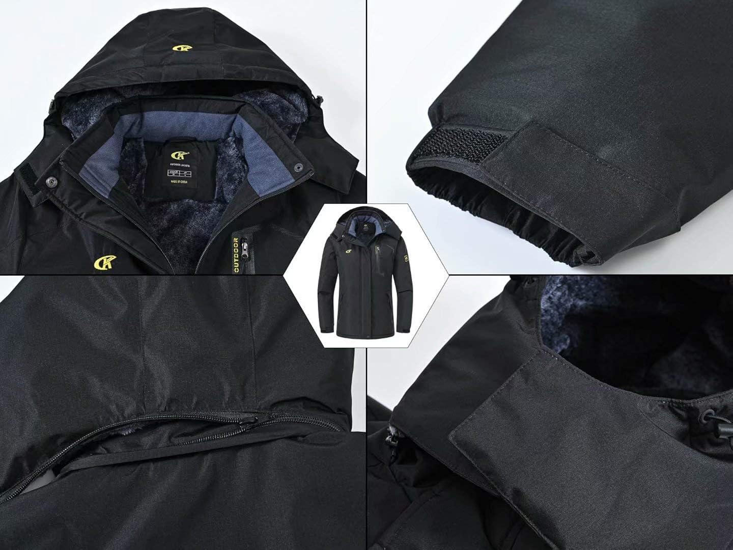 Pdbokew Women's Skiing Snowboarding Jackets Fleece Hood Mountain Snow Coat: Clothing