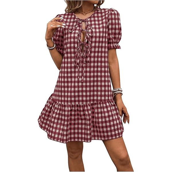 MakeMeChic Women's Striped Knit Sweater Dress - Short Sleeve With Front Pockets