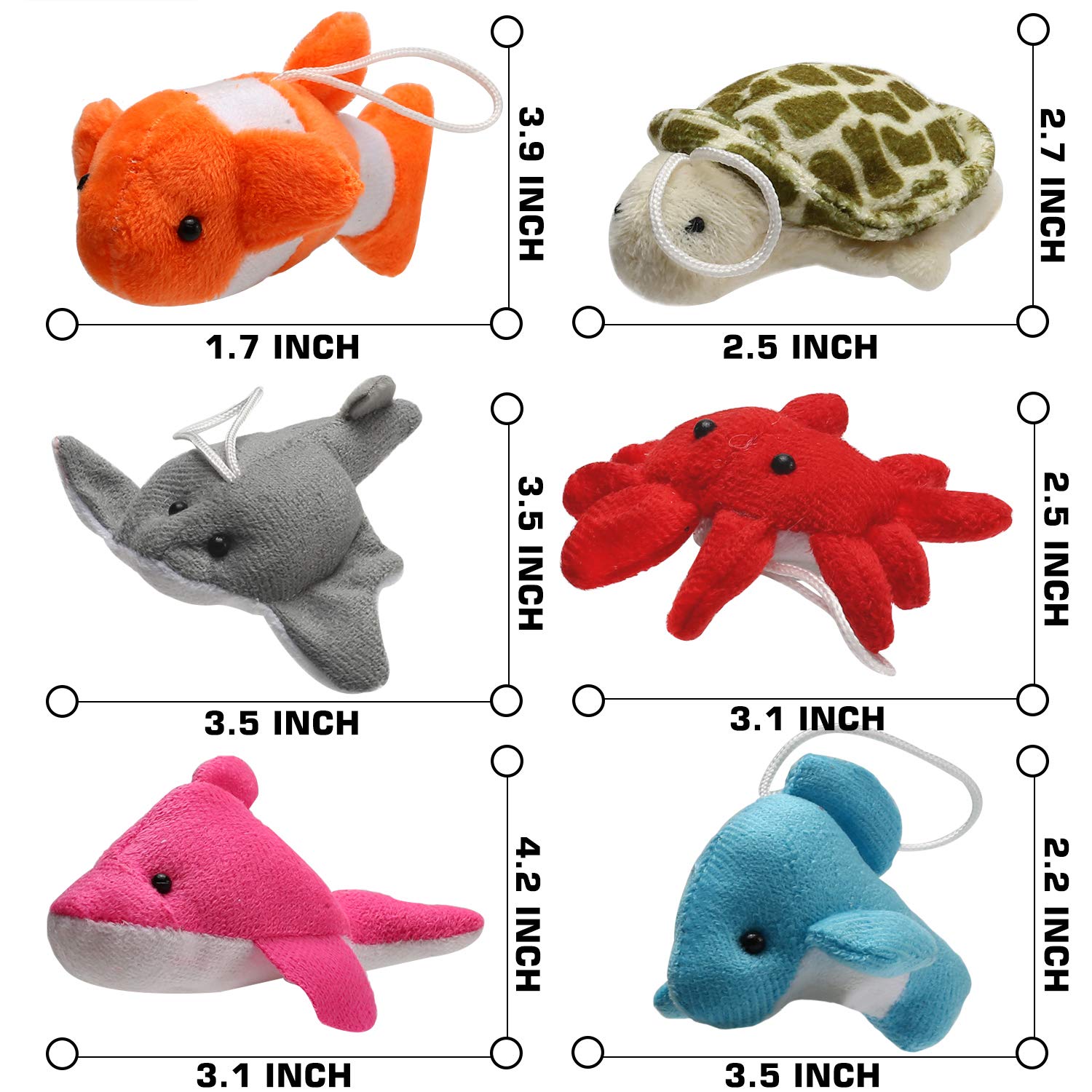 25 Pack Mini Ocean Animal Plush Toys,Sea Creatures Stuffed Toy for Kid Party Favor,Small Keychain Decoration for Christmas Tree,Goody Bag Fillers,Stocking Stuffers,Easter Eggs Fillers,Dog Cat
