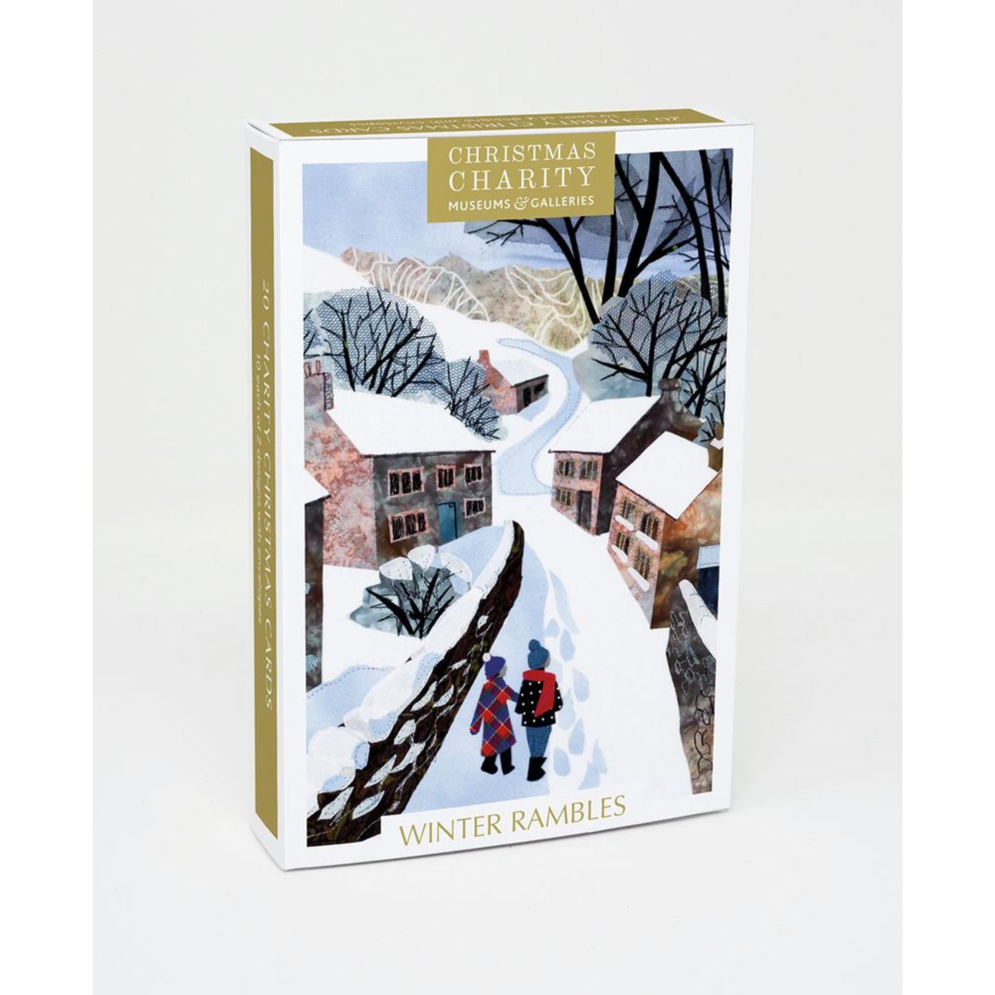 Museums & Galleries Charity Christmas Cards - Winter Rambles Snowy Landscapes - Eco-Friendly and Recyclable - Pack of 20 Cards - 10 Each of 2 Designs
