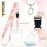Zonon 2Set Lanyard with Card Holder Purple Marble Waterproof Badge Holder view 3