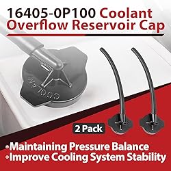 2-Pack 16405-0P100 Coolant Overflow Reservoir Cap