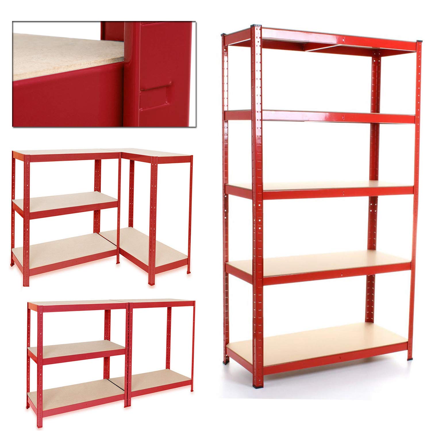 Buy 180x90x40cm 5 Tier Garage Boltless Shelving Storage Unit Heavy Duty