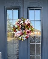 SogYupk 30cm Front Door Wreath Silk Peony Flower All Seasons Decor view 3