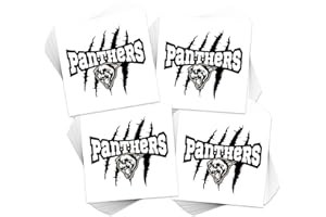 FashionTats Mascot Temporary Tattoos | Pack of 48 | MADE IN THE USA | Skin Safe | Removable (Panthers)