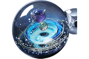 Pavaruni Original Galaxy Pendant Necklace, Universe Glass, Space Cosmos Design,Birthday Art Japan Handmade Craftsman