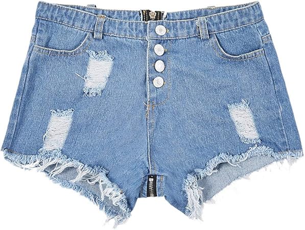womens high waisted ripped denim shorts