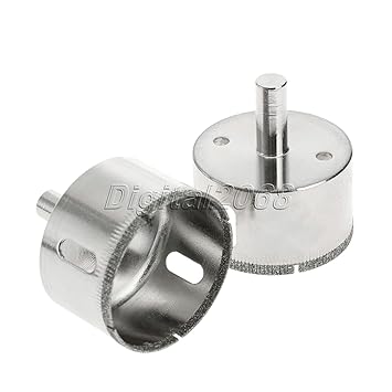 Generic New 2pcs Diamond Coated Core Drill Bits Glass Tile Granite Marble Ceramics Hole Saw Metal Opener Cutter Bits Drilling Tool 50mm