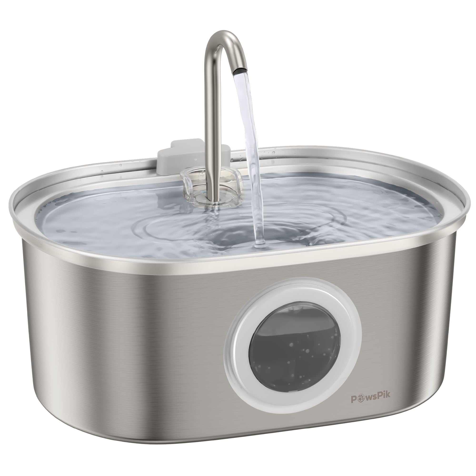 Photo 1 of Pawspik Stainless Steel Cat Water Fountain, 108 oz/3.2 L Automatic Cat & Dog Water Dispenser with Detachable Tank, Quiet Pump