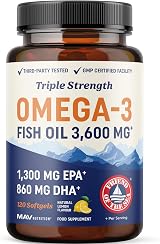 MAV Nutrition Triple Strength Omega 3 Fish Oil 3600mg - 120 Ct