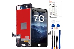LMQ for iPhone 7 Screen Replacement ，4.7 inch Frame Assembly Display 3D Touch Screen LCD Digitizer with Repair Tools Kit Tempered Glass Screen Protector for A1660, A1778, A1779 (Black)