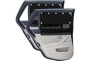 POUMEE 2 PCS Car Window Shades for Baby UV Protection,Half Blackout & Half See-Through Car Sun Shade Curtain for Rear Side Window,Universal Fit Most (95%) of Cars Windows Covers to Block Out Sun