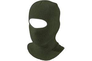 DTGQO 1-Hole Knitted Full Face Cover Ski Neck Gaiter, Winter Balaclava Warm Knit Beanie for Outdoor Sports