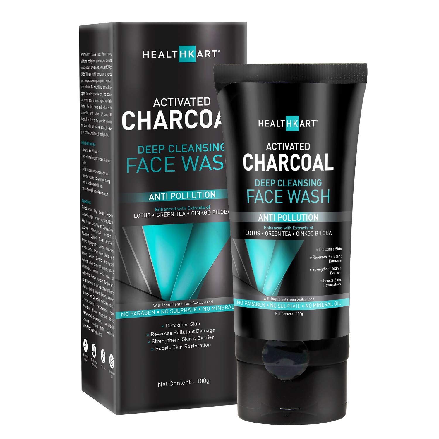 lotus activated charcoal face wash
