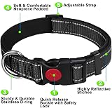 ATETEO Reflective Adjustable Dog Collar with Neoprene Padding Black S 9-14.2 in view 2