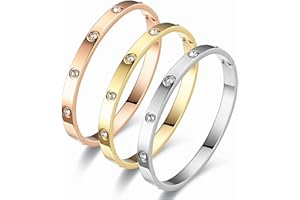 cutepul Love Bracelets Stainless Steel friendship Bracelet Cubic Zircon Filled Gold and Silver Female Teenager Girls Mother's Day Valentine's Day Wedding Couple and Birthday Gift