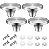 4 Set Dutch Oven Knob Stainless Steel Replacement Knob Pot Lid, Silver | Stainless Steel Replacement Lid Handle, Includes Screws Gaskets Washers, Heat Resistant Design, Fits Cast Iron Cookware