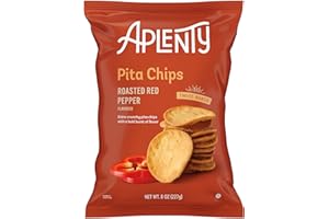 Amazon Brand, Aplenty Roasted Red Pepper Pita Chips, 8 Oz
