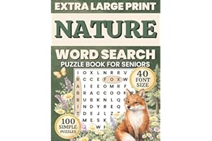 Nature Word Search for Seniors: Extra Large Print Word Find with 100 easy wildlife puzzles, 6 simple words each, and 40 pt fo