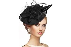 Zinniday Kentucky Fascinators Hats for Women - Vintage Tea Party Outfit Headband Church Derby Hat for Women (9.64x7.87inch)