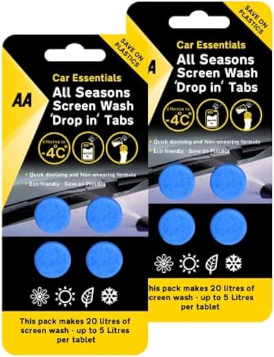 AA Car Essentials 8x All Seasons Screenwash Tablets - 40L -4C
