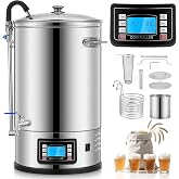 FOHERE All-in-One Electric Brewing System (9.2 Gal/35L) | Stainless Steel Home Beer Brewer, Mash &amp; Boil Pot with 7-Step Programmable &amp; 10 Recipe Memory
