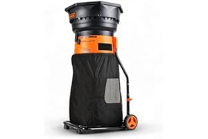 SuperHandy Mulcher & Electric Bladeless Garden Leaf Shredder - 1800W Motor, 50cm Funnel, 16:1 Mulch Ratio, 80L Collection Bag