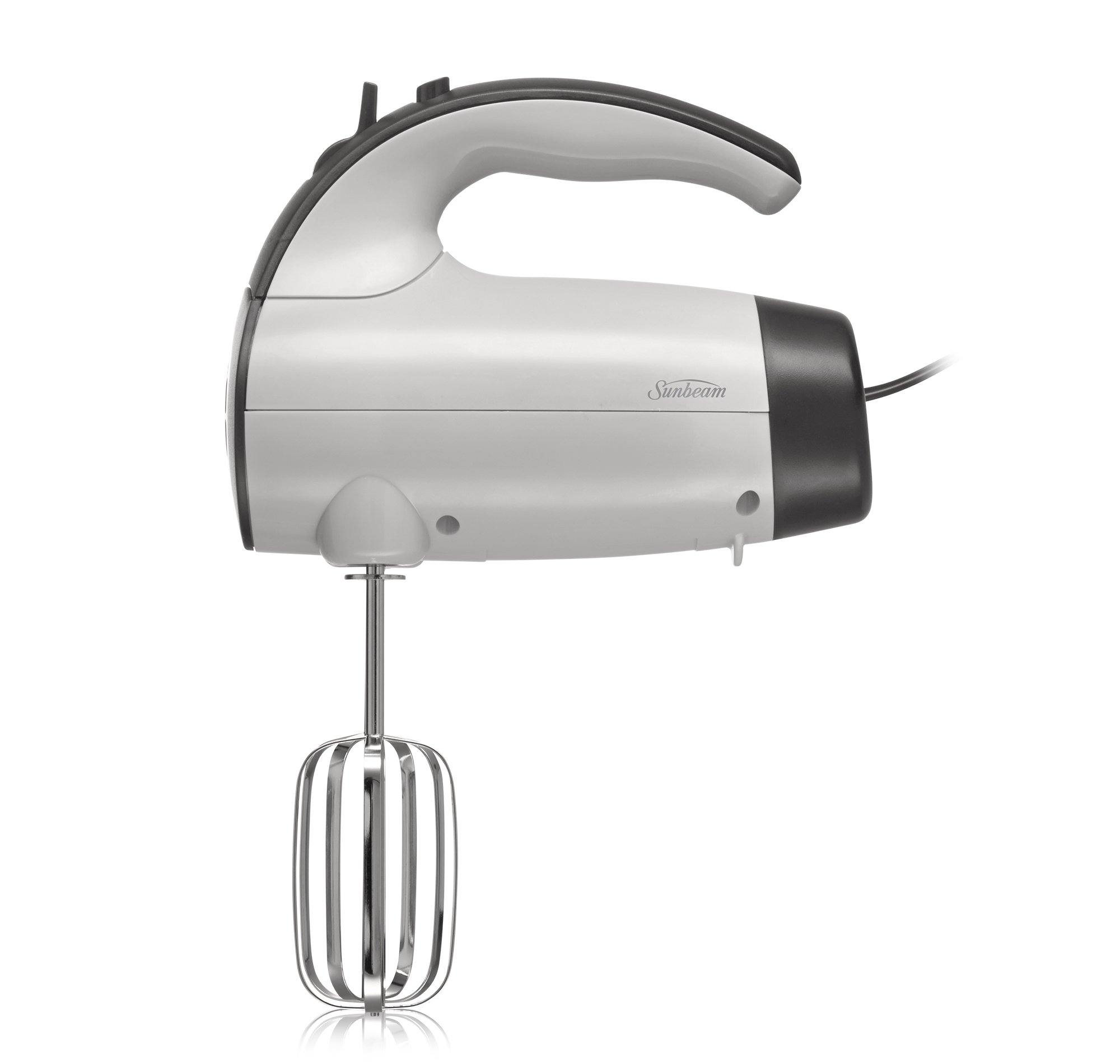 Sunbeam 2525 220Watt 6Speed Retractable Cord Hand Mixer, White/Grey